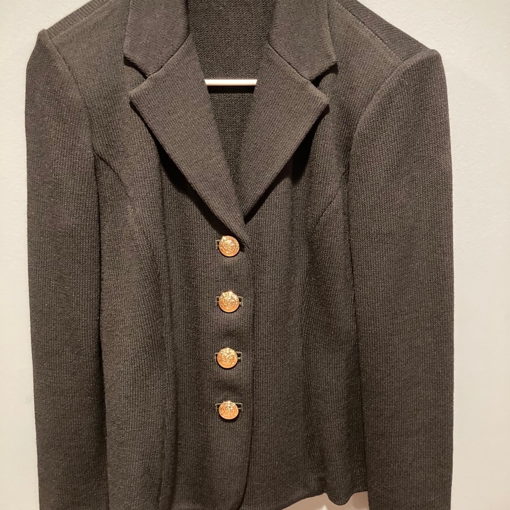 EUC St. John Basics black knit jacket size 2 - Picture 3 of 7
